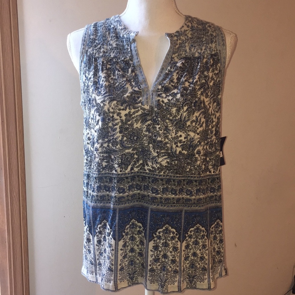 Lucky Brand Sleeveless floral Top Sz XS